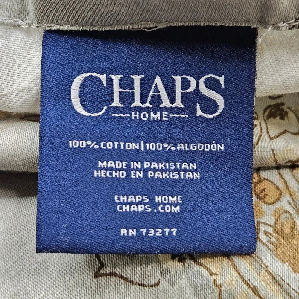 Set of 2 Chaps Home King Cold Spring Paisley Pillow Sham Grey Gold 100% Cotton